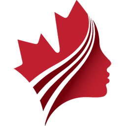 Here illustration of face in profile with maple leaf crown