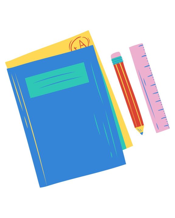 illustration of school supplies